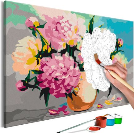 Obraz Do Samodzielnego Malowania Kwiaty W Wazonie Rozmiar 60x40 A0MA_0188