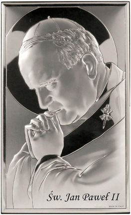 Obrazek Papież Jan Paweł II z napisem | Rozmiar: 11x6,5 cm | SKU: VL81234S/3L