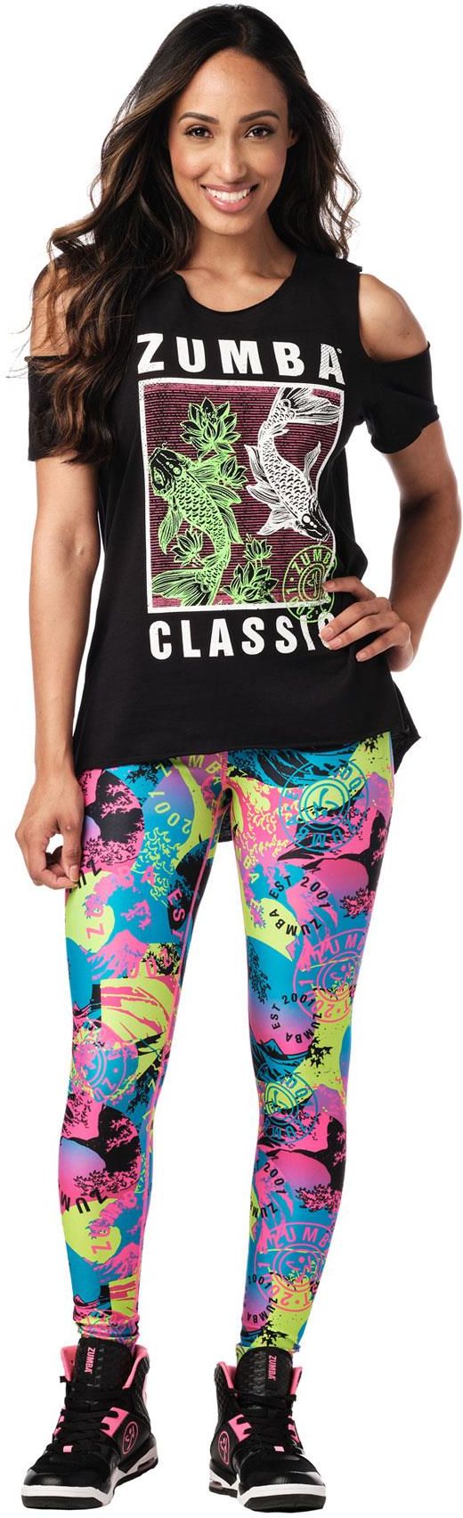 Zumba Wear Koszulka Damska Sportowa Czarna Zumba Classic Cold Shoulder - zdjęcie 2 Zumba Wear Koszulka Damska Sportowa Czarna Zumba Classic Cold Shoulder