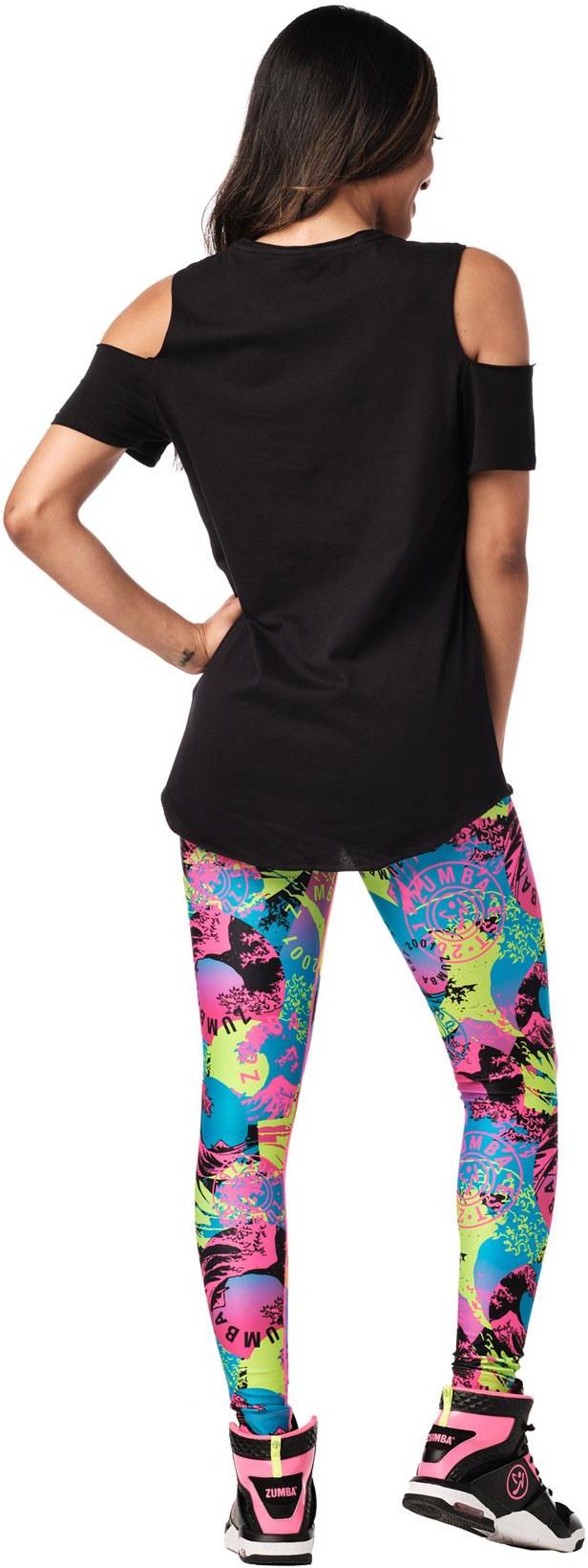 Zumba Wear Koszulka Damska Sportowa Czarna Zumba Classic Cold Shoulder - zdjęcie 3 Zumba Wear Koszulka Damska Sportowa Czarna Zumba Classic Cold Shoulder