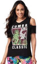 Zumba Wear Koszulka Damska Sportowa Czarna Zumba Classic Cold Shoulder - Odzież fitness