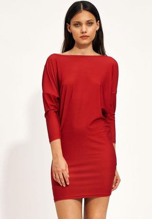 Czerwona mini sukienka typu nietoperz S215 Red