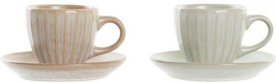 Dkd Home Decor Zestaw Filiżanek Do Kawy Kolor Zielony Jasnoróżowy ...