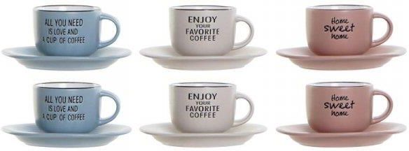 Dkd Home Decor Zestaw Filiżanek Do Kawy Wielokolorowy Kamionka 200Ml ...
