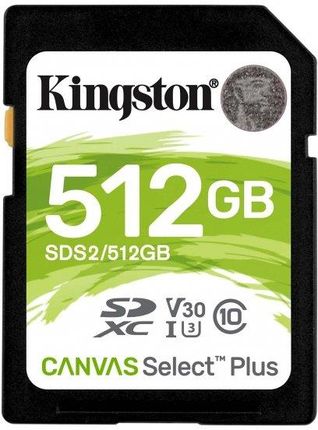 Kingston  SD Canvas Select Plus 512GB UHS-I U3 V30 (SDS2512GB)