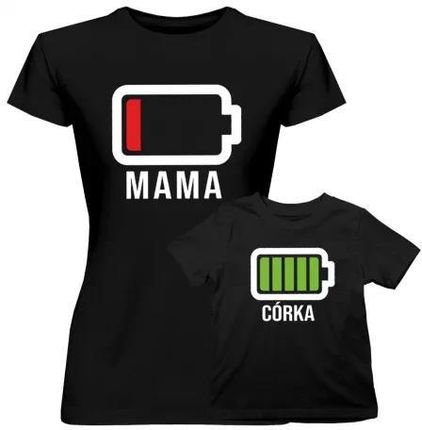 Komplet dla mamy i córki - Baterie - koszulki z nadrukiem