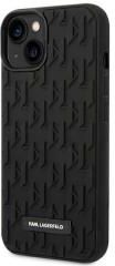 Karl Lagerfeld nakładka do iPhone 14 Plus 6,7" KLHCP14MRUPKLPK czarna + 3D Rubber case with Monogram Pattern and Metal Plate Logo (32915)