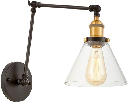 Lumina Deco LAMPA ŚCIENNA KINKIET LOFTOWY CZARNY HARTON W2 (LDWB0062BK+PR)