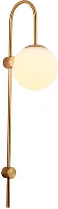 Copel Modernistyczna lampa ścienna szklana kula mosiądz  (CGCANE78)