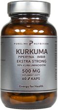 Kurkuma + piperyna + imbir Ekstra strong - 60 kapsułek - Pureline Nutrition - Suplementy do jamy ustnej
