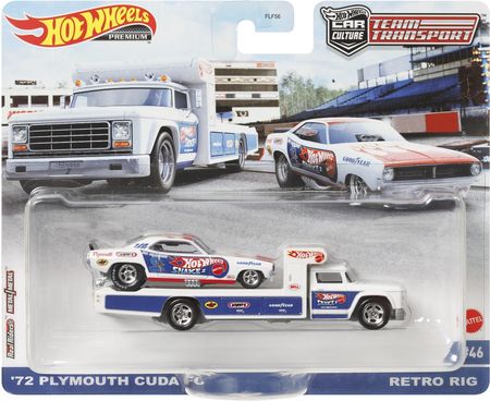 Hot Wheels Premium Team Transport Retro Rig 72 Plymouth Cuda FLF56 HCR40