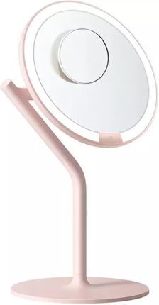 AMIRO Różowe Lustro do makijażu z podświetleniem LED