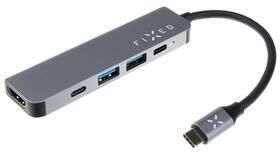 Hub USB FIXED 5v1 USB-C Mini pro notebooky a tablety (FIXHU-MN-GR) Szary