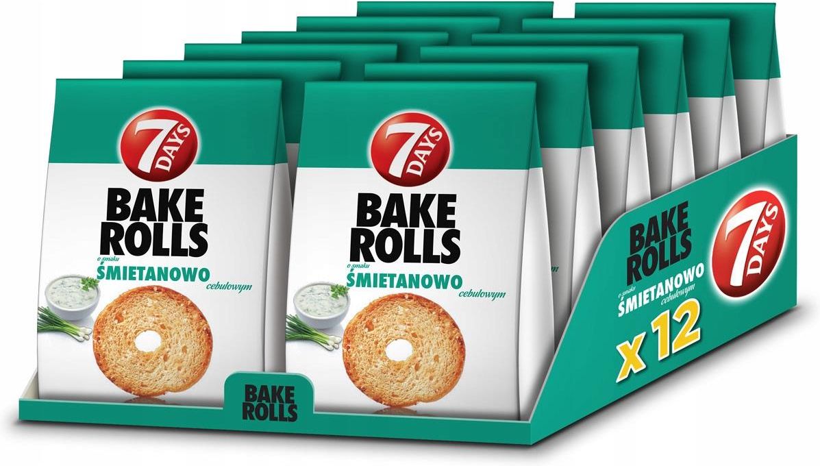 7 Days Bake Rolls Śmietanowo Cebulowe 12x160G Ceny i opinie Ceneo.pl