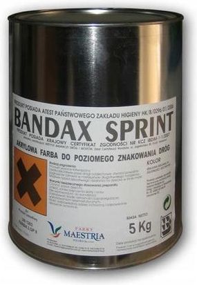 Bandax Farba Drogowa Biała Również Do Betonu 3lx5Kg