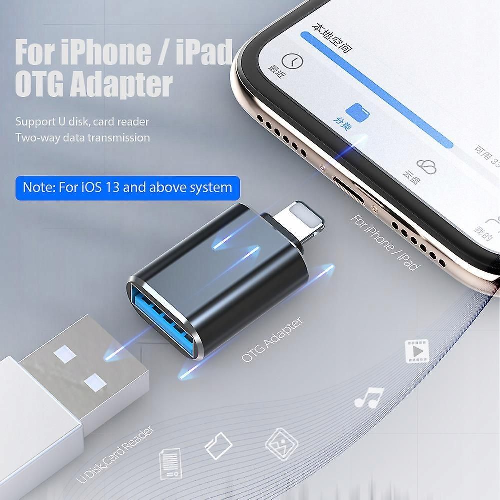 LULEK OTG ADAPTER FOR IPHONE 12 MINI XS 11 PRO MAX, LOAD CZERWONY