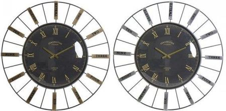 Dkd Home Decor Zegar Ścienny Szkło Srebrzysty Złoty Żelazo 2 Szt.70X7X70Cm