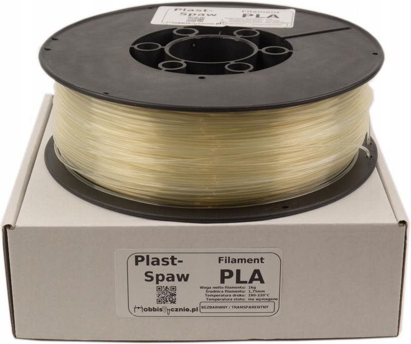 Filament PLASTSPAW FILAMENT PLA NATURALNY TRANSPARENTNY 1KG Opinie i