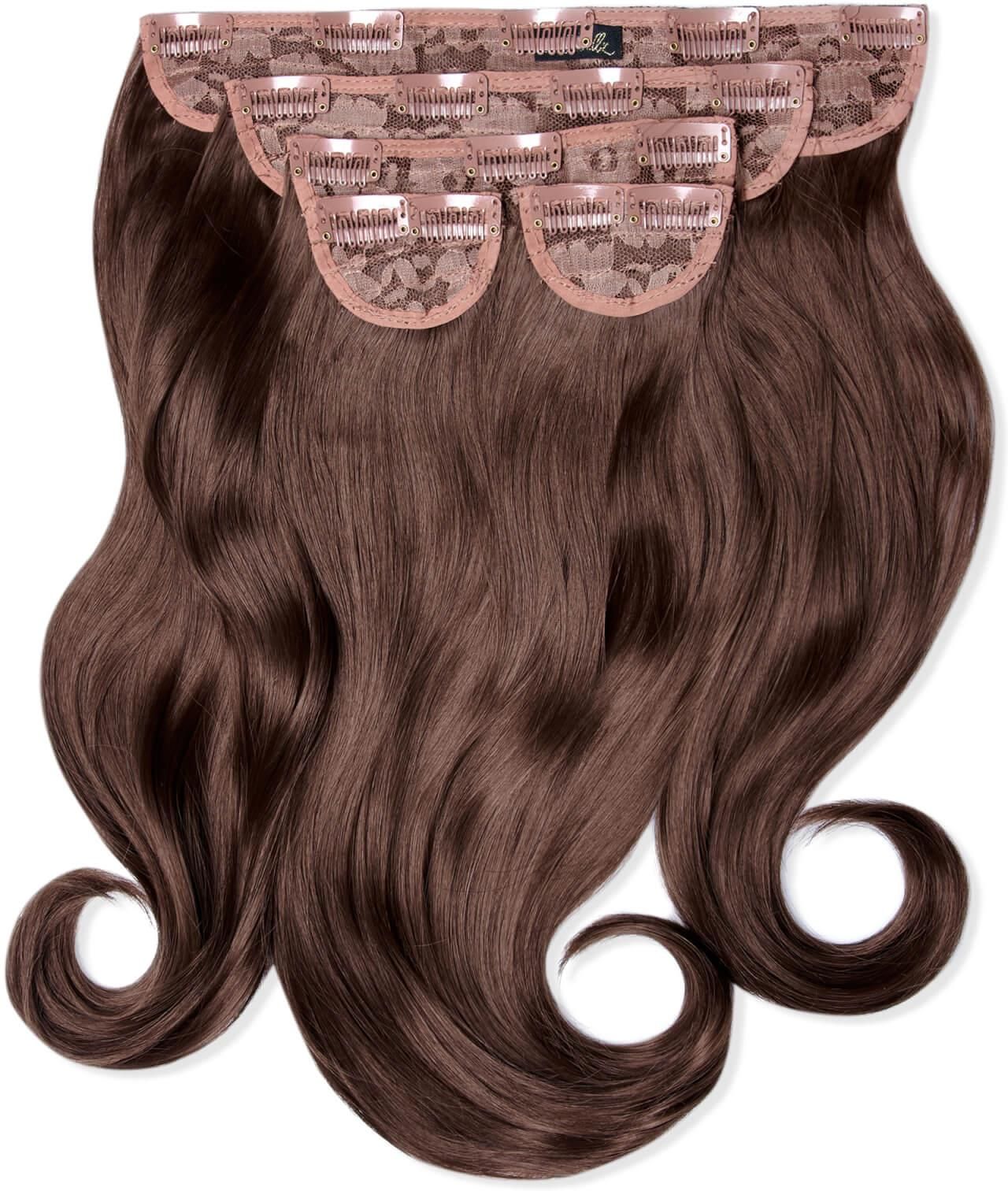 Lullabellz Super Thick 16 5 Piece Blow Dry Wavy Clip In Extensions Various Shades Chestnut