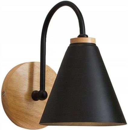 Toolight Lampa Kinkiet Ścienny Metalowy Z Drewnem (Osw03856)