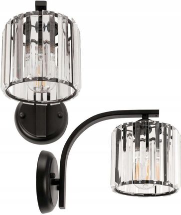 Toolight Lampa Ścienna Kryształowa Kinkiet Czarny Glamour (App5121W)
