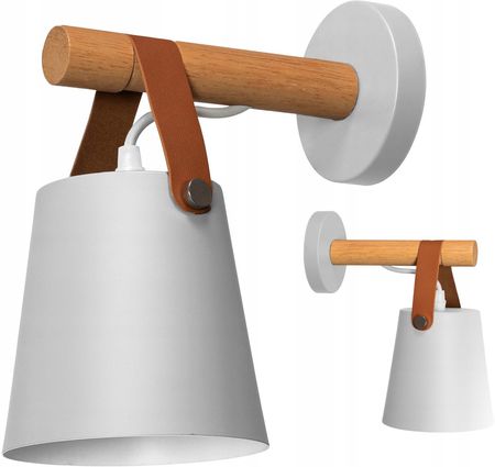 Toolight Lampa Kinkiet Ścienny Metalowy Z Paskiem Biały E27 (App4671W)
