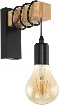 Toolight Lampa Kinkiet Ścienny Metalowy Z Drewnem Loft Line (App9721W)