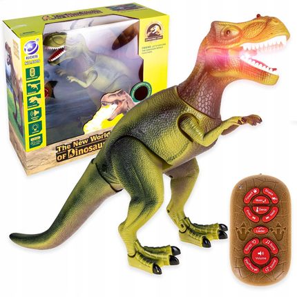 Aig Duży Dinozaur T-Rex Chodzi Ryczy Świeci Zieje Dym