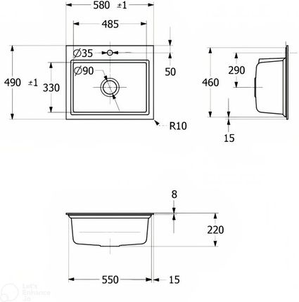 Zlewozmywak Villeroy&Boch Subway Style 60 S RW Stone White
