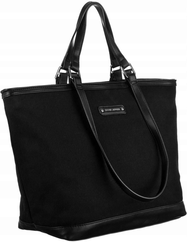 David Jones Pojemna trapezowa shopperka z płóciennej tkaniny Ceny i