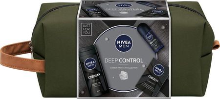 Nivea Men Zestaw Prezentowy Deep Control Deo RollOn 50Ml+Żel Pod Prysznic 250Ml+Woda Po Goleniu 100Ml 