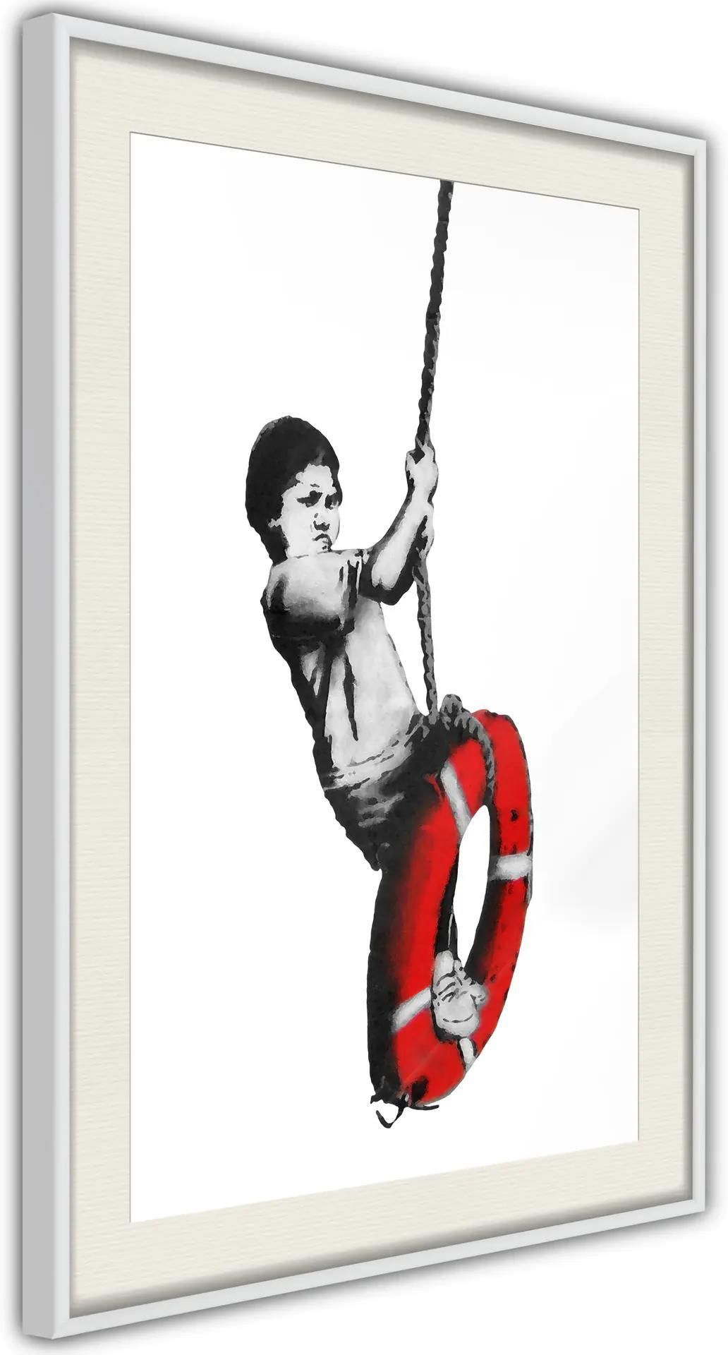 Plakat Banksy Swinger 40x60 Wykończenie Rama Złota Z Passe Partout