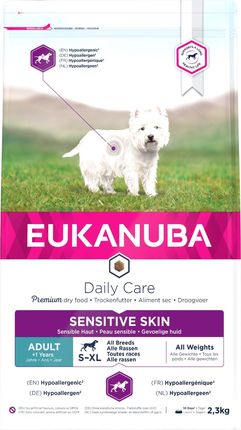 Eukanuba Daily Care Sensitive Skin dla dorosłych psów z wrażliwą skórą 2,3kg