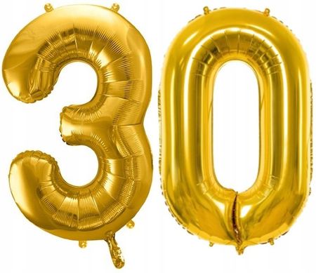 Parat Duże Balony Urodzinowe Cyfra 30 Złoty Na Hel