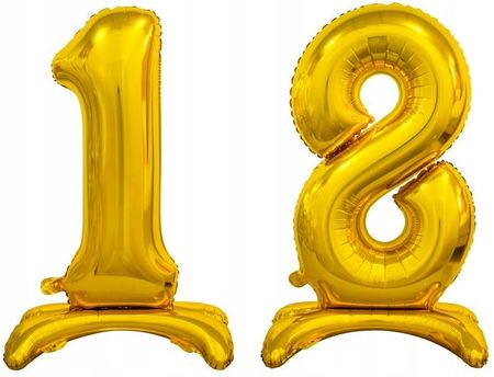 Zestaw Urodzinowy 18 Lat Balony Złote 29'' 74Cm