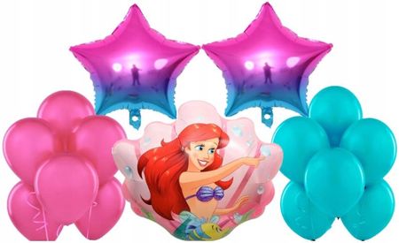 Disney Balon Foliowy Zestaw Syrenka Ariel Arielka 64Cm