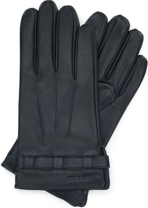 Męskie rękawiczki skórzane z paskiem na zatrzask