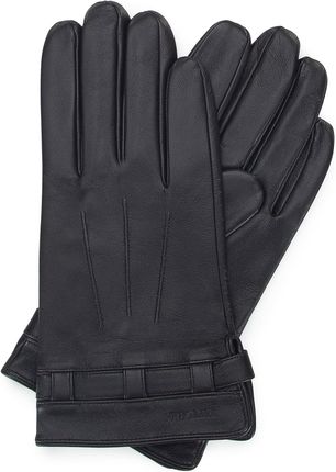 Męskie rękawiczki skórzane z paskiem na zatrzask