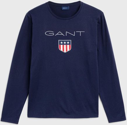 Męska Koszulka z długim rękawem Gant Shield LS T-Shirt 2004006.433 – Niebieski