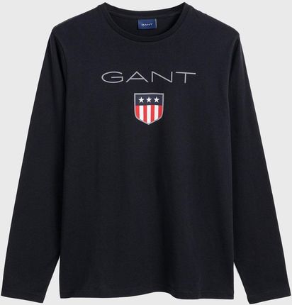 Męska Koszulka z długim rękawem Gant Shield LS T-Shirt 2004006.5 – Czarny