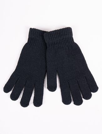 Rękawiczki męskie klasyczne dziane czarne : Rozmiar - 27