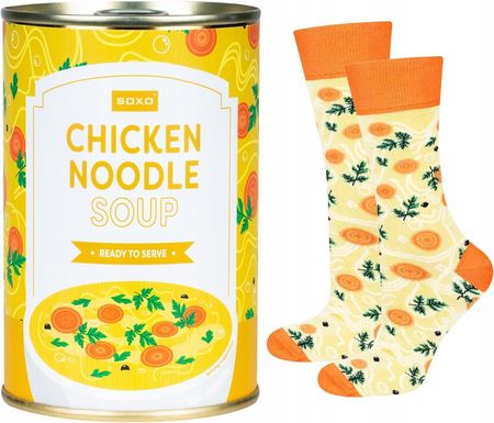 Skarpetki Damskie | Męskie SOXO GOOD STUFF chicken soup w puszce skarpety na prezent dla Niej | dla Niego Unisex