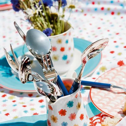 Villeroy & Boch S+ Blueberry Posate Da Insalata 2 Pezzi – Cucchiai In Acciaio Inox Con Impugnatura In Silicone Blu, 28 Cm