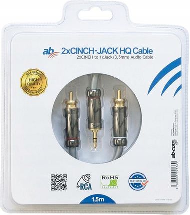 Kabel Połączeniowy Jack 3,5 Mm - 2X Rca Cinch 1,5M (Kababhqjackcinch)