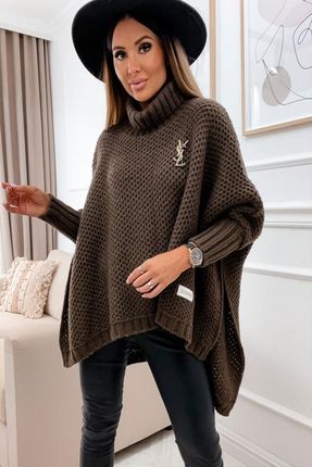 Moda Swetry Poncza TCM Ponczo jasnoszary Warkoczowy wz\u00f3r W stylu casual 
