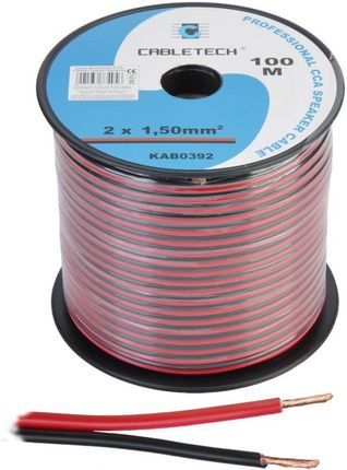 Kabel głośnikowy CCA 1.5mm czarno-czerwony Cabletech