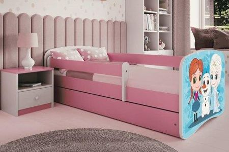 Łóżko 160X80Cm Babydreams Grafika Kraina Lodu Kolor Biało-Różowy