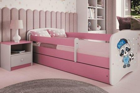 Łóżko 160X80Cm Babydreams Grafika Szop Kolor Biało-Różowy