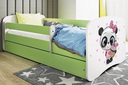 Łóżko 140X70Cm Babydreams Grafika Panda Kolor Biało-Zielony