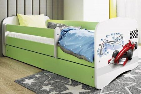 Łóżko 160X80Cm Babydreams Grafika Formuła Kolor Biało-Zielony